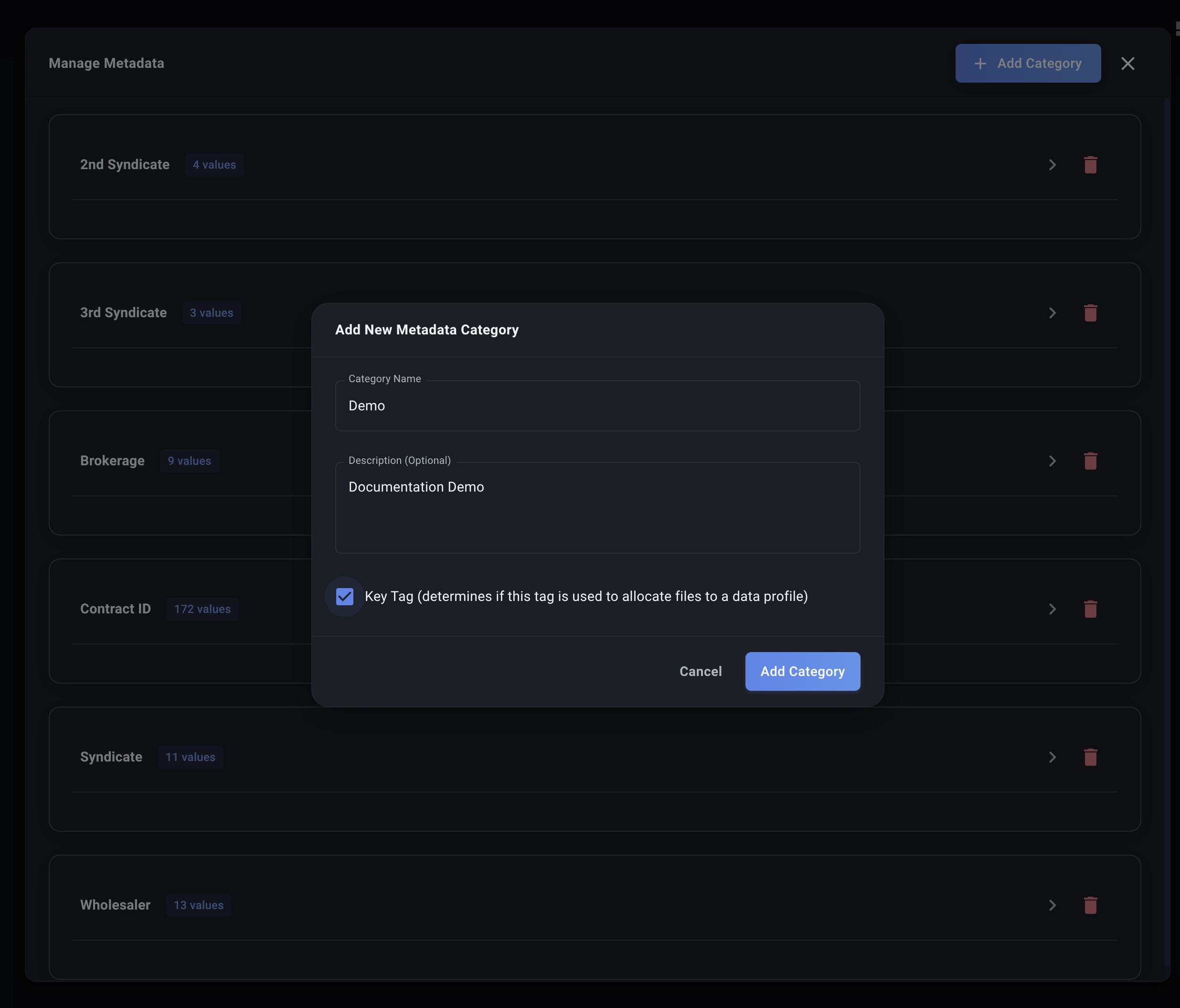 Add Metadata Category
